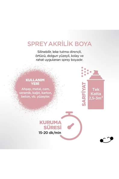Polisan Açık Pembe Sprey Boya 400 ml (6 Adet ) - 3