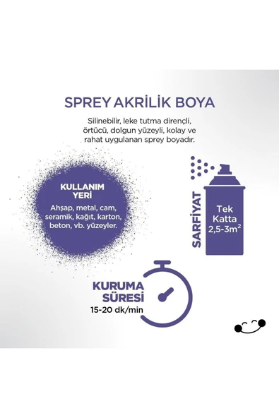 Polisan Lila Sprey Boya 400 ml (5 Adet ) - 3