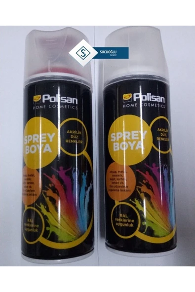 Polisan Akrilik Sprey Boya 400 Ml (Ikili Paket) Siyah+Beyaz