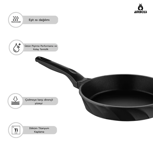 Vento Döküm Titanyum Kaplama Tava 18x5 cm - Resim 2