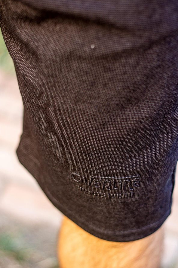 Erkek Siyah Ekose Kare Desen Nakış Baskılı İpli Lastikli Şort 21ESRTEKKO - 6