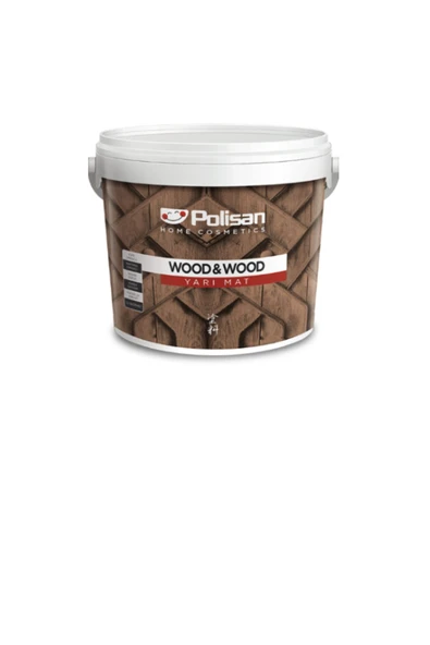 Polisan Wood&Wood  Yarı Mat Su Bazlı Ahşap Verniği Şeffaf 0,75L