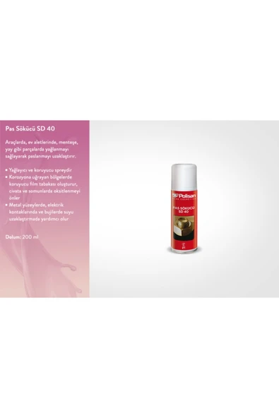 Polisan Pas Sökücü Sd 40 Genel Amaçlı Yağlama 200 ml - 2