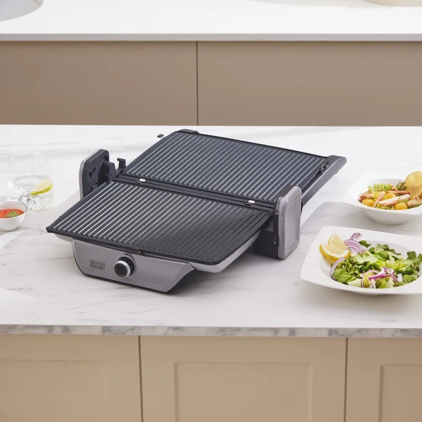 Karaca Gastro Diamond Antibakteriyel Döküm Tost Makinesi Cool Gray 6 Dilim Kapasiteli - 6