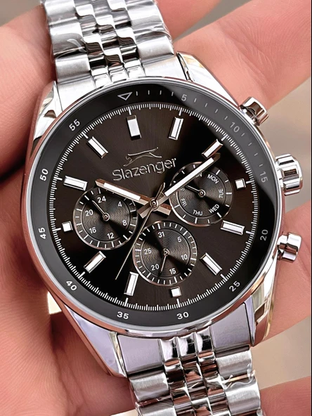 Slazenger Kasa Ve kordon Çelik 2 Yıl Garantili 10 Atm Fonksiyonları Aktif Erkek Kol Saati E.1934.M1 - Resim 4