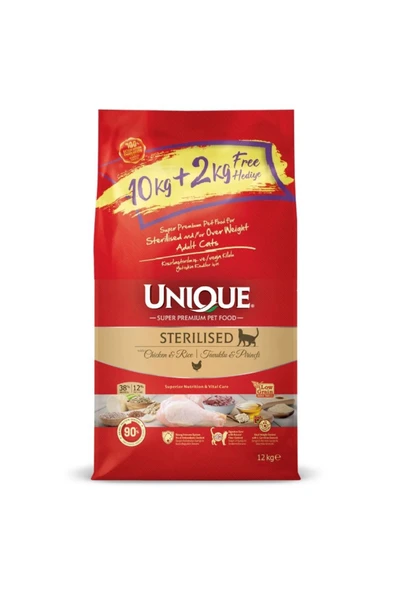 Unique UNİQUE TAVUKLU 10+2 KG KISIRLAŞTIRILMIŞ KEDİ MAMASI ürün görseli