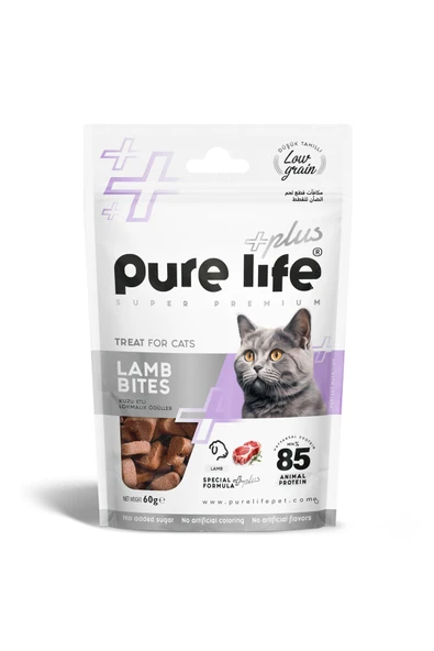 PureLife Plus Kuzu Etli, Lokmalık Kedi Ödül Maması 60gr