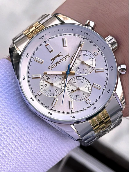 Slazenger Kasa Ve kordon Çelik 2 Yıl Garantili 10 Atm Fonksiyonları Aktif Erkek Kol Saati E.1934.M3 ürün görseli