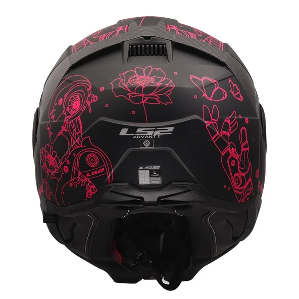 LS2 ADVANT 2 SOPHIA MAT SİYAH-PEMBE KASK - Resim 4