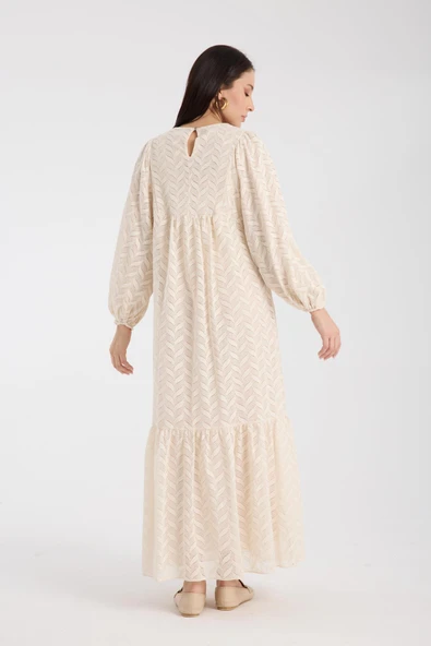 IŞŞIL 34548-Hamile Giyim OverSize Dantel Hamile Elbise - 8