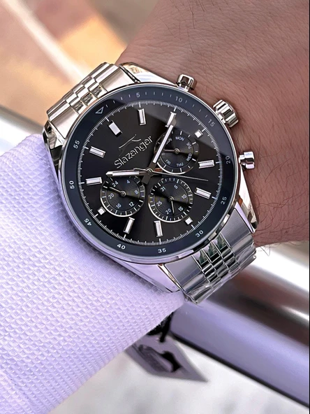 Slazenger Kasa Ve kordon Çelik 2 Yıl Garantili 10 Atm Fonksiyonları Aktif Erkek Kol Saati E.1934.M1 - Resim 2