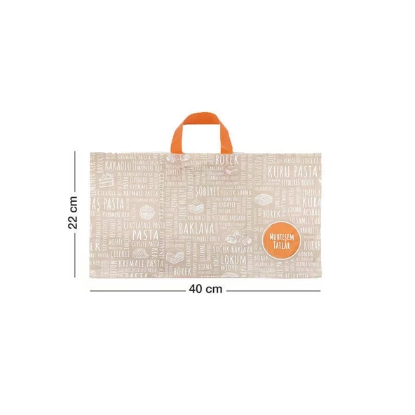 Tatlı Poşeti (Kulplu) 500 gr 40x22cm - 50 Adet - 2