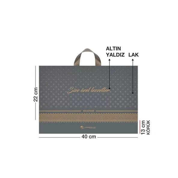Tatlı Poşeti (Kulplu) 500 gr 40x22 cm - 50 Adet - Resim 3