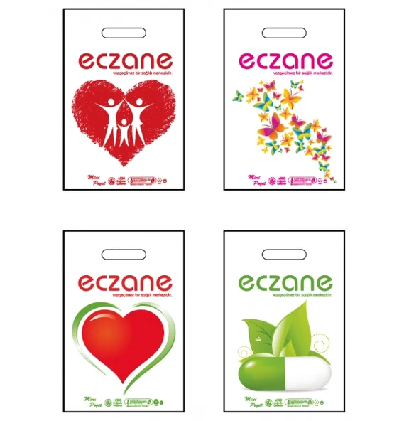 Eczane Baskılı El Geçme Blok Poşet 1 No 22x33 cm ( 5000 Adet ) ürün görseli 1