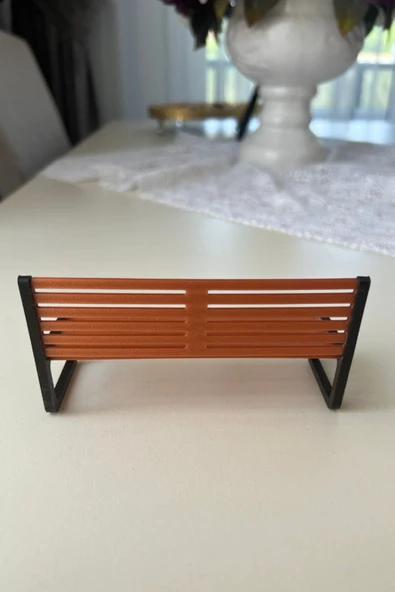 Minyatür Park Bankı - Dekoratif Figür Sergileme Bankı - Masaüstü Süs - 3