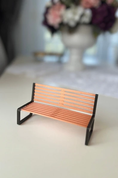 Minyatür Park Bankı - Dekoratif Figür Sergileme Bankı - Masaüstü Süs - 2