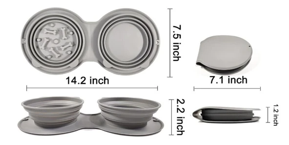 Mikopet Katlanabilir İkili Mama ve Su Kabı - Resim 5