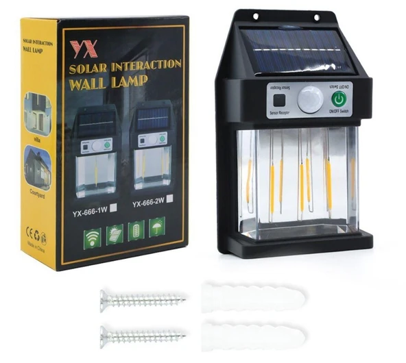 Güneş Enerjili Hareket Sensörlü Duvar Lambası ürün görseli