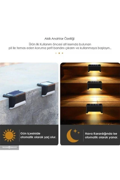 WaterProof Solar Merdiven Lambası 4 Adet - 2
