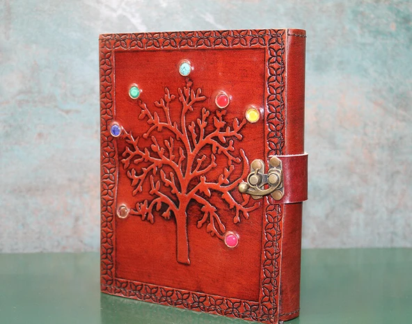 Taşlı Deri Defter Model 6 ürün görseli