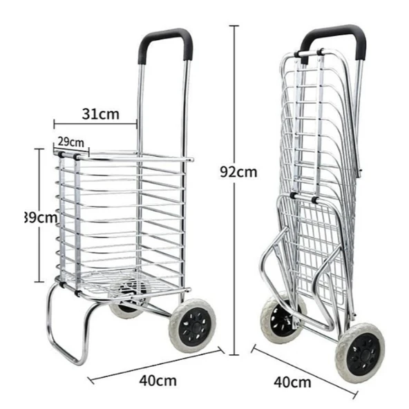 Katlanabilir Taşınabilir Alışveriş ve Taşıma  Arabası - Resim 3