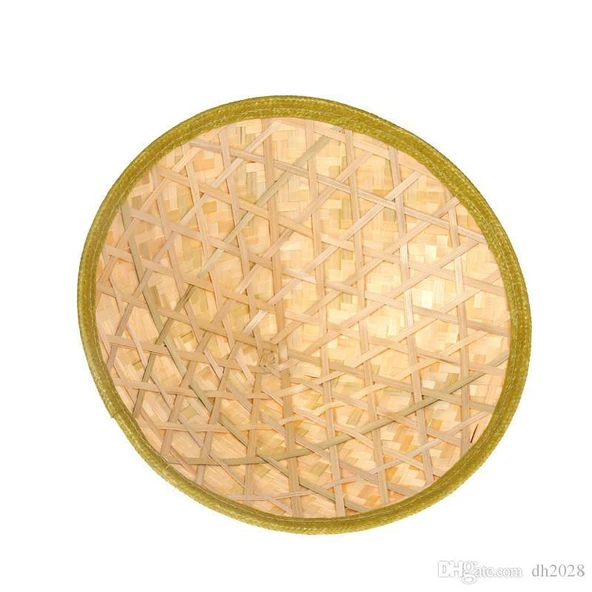 Naturel Renk Cambodia Kamboçyalı Vietnam Şapkası PVC Hasır - 5