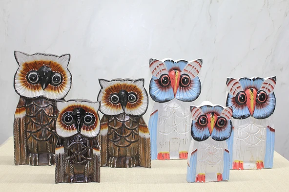 Ahşap 3'lü Baykuş Seti 30 cm ürün görseli