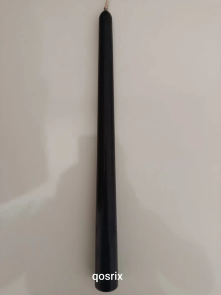 qosrix Antrasit Gri Şamdan Soya Mumu 1. Kalite Doğal Vanilya Kokulu Uzun Çubuk Konik Mum Dekoratif 1 Adet - Resim 3