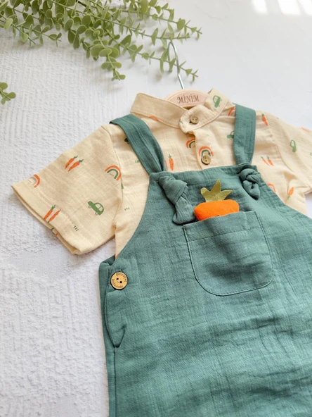 Havuç Oyuncaklı Salopetli Takım - 5