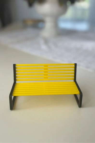 Minyatür Park Bankı - Dekoratif Figür Sergileme Bankı - Masaüstü Süs - 3