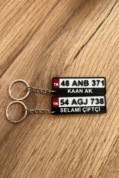 Kişiye Özel Plaka Anahtarlık Çiftli Set (2 Adet) - İsimli ve Plakalı Araç Anahtarlığı