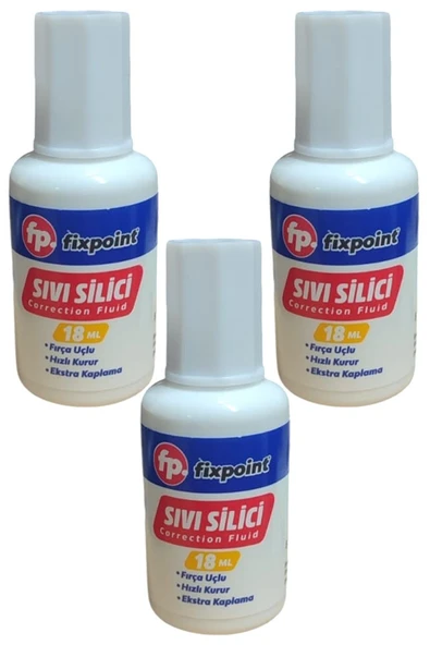 Sıvı Silici Daksil 3 Adet 18 ml Fırçalı Sıvı Düzeltici Daksil Yazı Düzeltici Okul Ofis Büro Fırça Uçlu Daksi