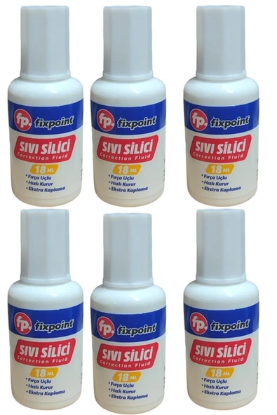 Sıvı Silici Daksil 6 Adet 18 ml Fırçalı Sıvı Düzeltici Daksil Yazı Düzeltici Okul Ofis Büro Fırça Uçlu Daksi