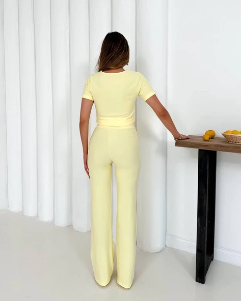 V aksesuarlı ottoman takım sarı s255850 - 3