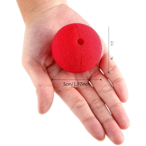 3 ADET PALYAÇO BURNU YUMUŞAK SÜNGER BURUN PALYAÇO AKSESUARLARI KOSTÜM AKSESUARLARI KIRMIZI BURUN - Resim 6