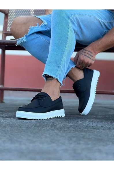 WG506 Siyah Erkek Saraclı Casual Ayakkabı - 2