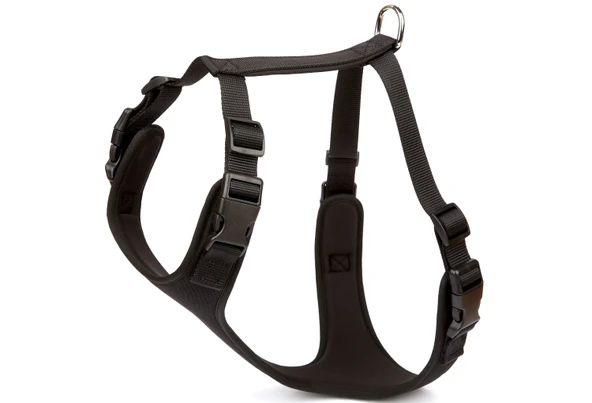 Doggie Havalı Ped Dokuma Köpek Göğüs Tasması 60/85 cm Siyah ürün görseli 1