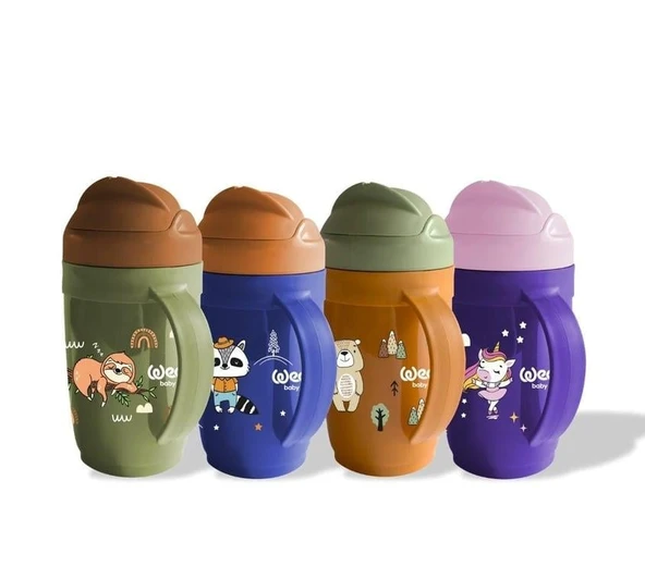 Wee Baby Friends Kulplu Pipetli Bardak 265 ml 339