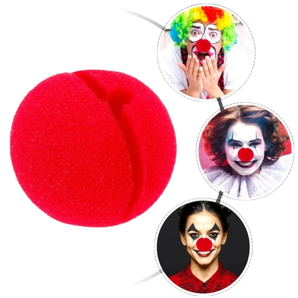 3 ADET PALYAÇO BURNU YUMUŞAK SÜNGER BURUN PALYAÇO AKSESUARLARI KOSTÜM AKSESUARLARI KIRMIZI BURUN - Resim 5