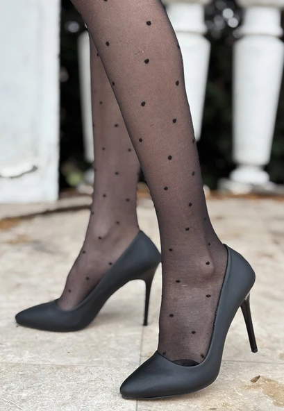 Hillar Siyah Saten Stiletto Ayakkabı - 2