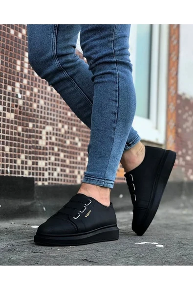 WG026 Kömür Kalın Taban Casual Erkek Ayakkabı - Resim 3
