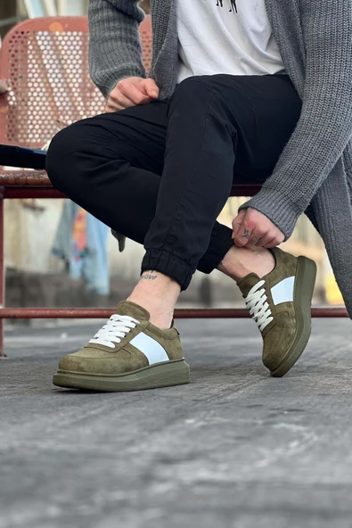 WG011 Haki Süet Erkek Casual Ayakkabı - 2