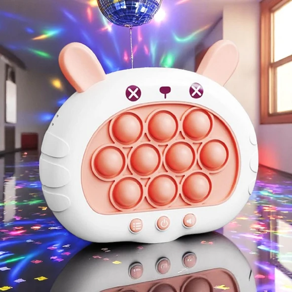 YÜKSEK KALİTE BEYAZ TAVŞAN POPİT YENİ NESİL POPİT OYUNCAK POPİT SESLİ KIRMIZI LED IŞIKLI POPİT ürün görseli