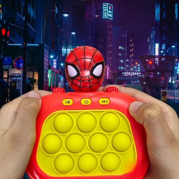 YÜKSEK KALİTE KIRMIZI ÖRÜMCEK ADAM POPİT SESLİ RENKLİ LED IŞIKLI POPİT YENİNESİL POPİT OYUNCAK POPİT ürün görseli