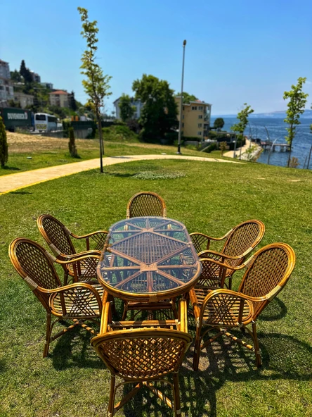 Romano 6 Kişilik Bambu Bahçe Takımı, Doğal Bambu Renk, Şık, Dayanıklı Ve Konforlu Tasarım - 6