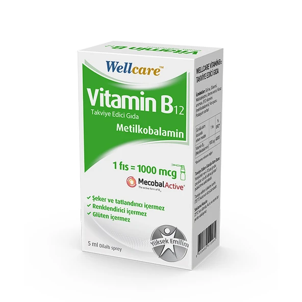 Wellcare Vıt B12 Sprey 1000 Mcg 5 Ml