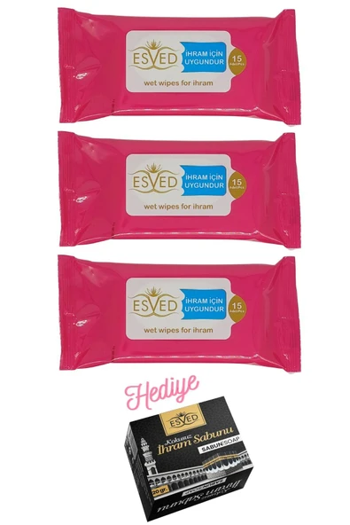 Kokusuz Islak Mendil 3 Adet İhram Sabunu Hediyeli
