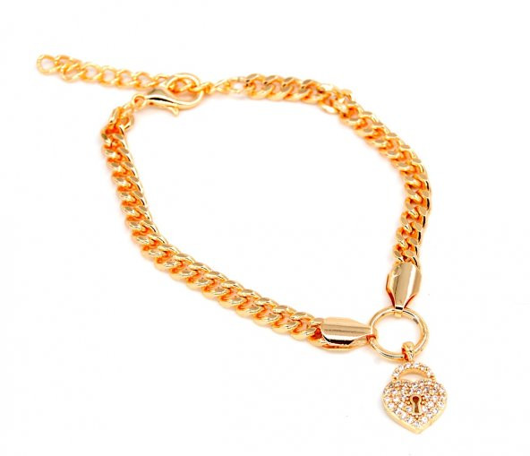 KALP KİLİDİ ZİRKON GOLD ASANSÖR BİLEKLİK