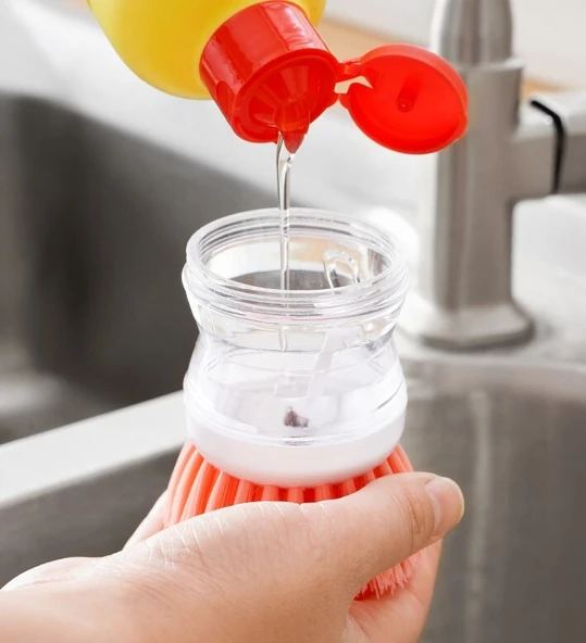 Deterjan Hazneli Bulaşık Yıkama Fırçası - Resim 4