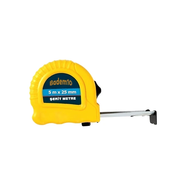 Şerit Metre Metal Bükülebilir 5 metre En 25 mm Düğmeli Ölçüm Ölçme Plastik Kasalı Yüksek Kalite - 4